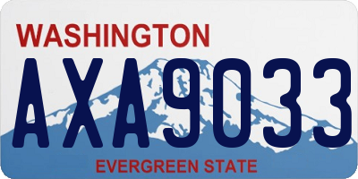 WA license plate AXA9033