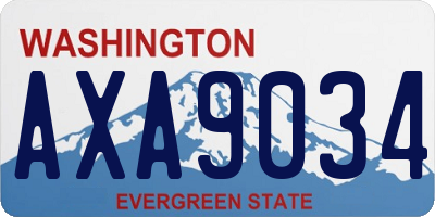 WA license plate AXA9034