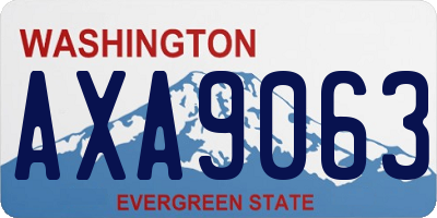WA license plate AXA9063