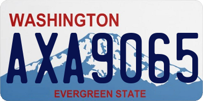 WA license plate AXA9065