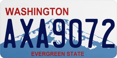 WA license plate AXA9072