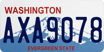 WA license plate AXA9078