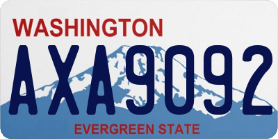 WA license plate AXA9092