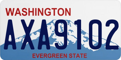 WA license plate AXA9102