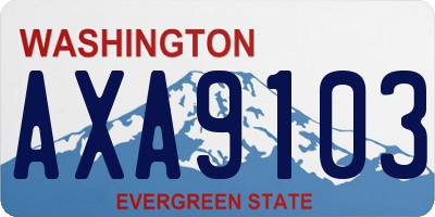 WA license plate AXA9103