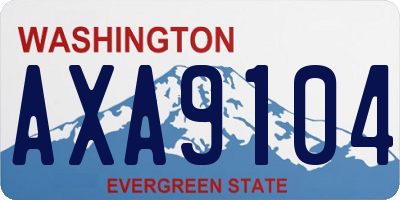 WA license plate AXA9104