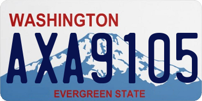 WA license plate AXA9105