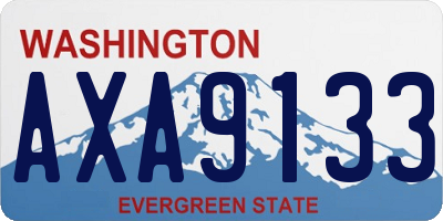 WA license plate AXA9133