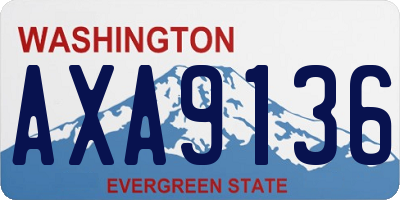 WA license plate AXA9136