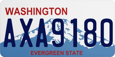 WA license plate AXA9180