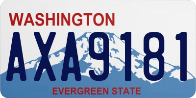 WA license plate AXA9181