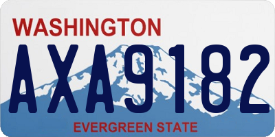 WA license plate AXA9182