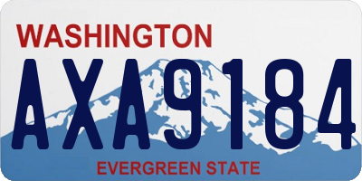 WA license plate AXA9184