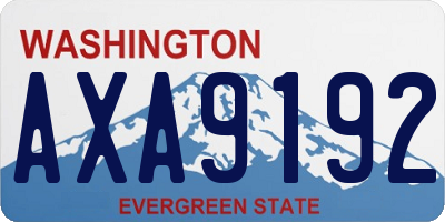WA license plate AXA9192