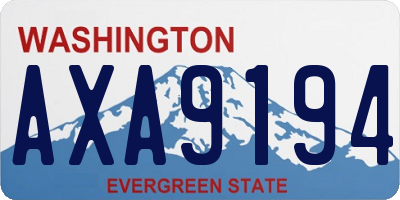 WA license plate AXA9194