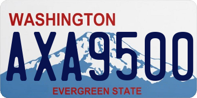WA license plate AXA9500