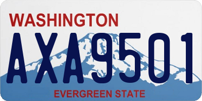 WA license plate AXA9501