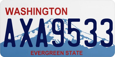 WA license plate AXA9533