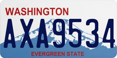 WA license plate AXA9534