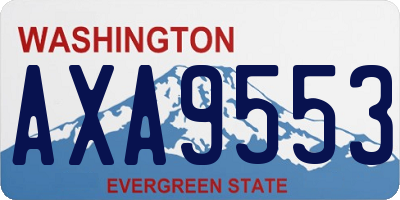 WA license plate AXA9553