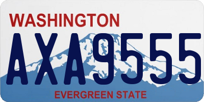 WA license plate AXA9555
