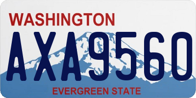 WA license plate AXA9560