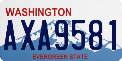 WA license plate AXA9581