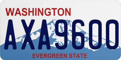 WA license plate AXA9600