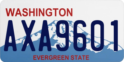 WA license plate AXA9601