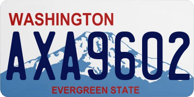 WA license plate AXA9602