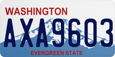 WA license plate AXA9603