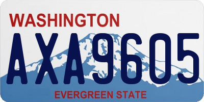 WA license plate AXA9605