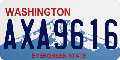 WA license plate AXA9616