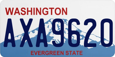 WA license plate AXA9620