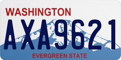 WA license plate AXA9621