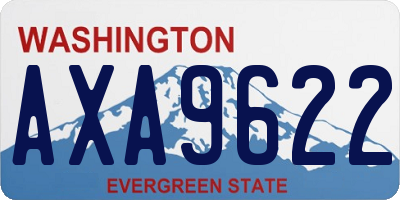 WA license plate AXA9622