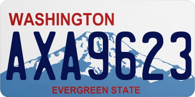 WA license plate AXA9623