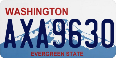 WA license plate AXA9630