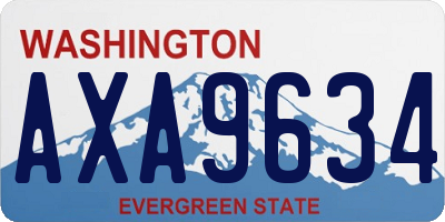 WA license plate AXA9634