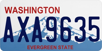 WA license plate AXA9635