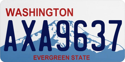 WA license plate AXA9637