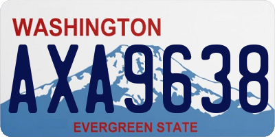 WA license plate AXA9638