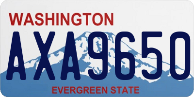 WA license plate AXA9650