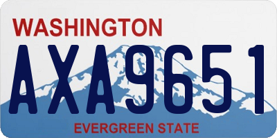 WA license plate AXA9651