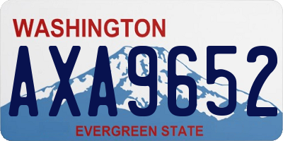 WA license plate AXA9652