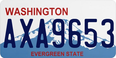 WA license plate AXA9653