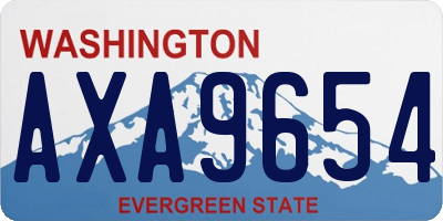 WA license plate AXA9654