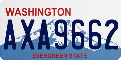 WA license plate AXA9662