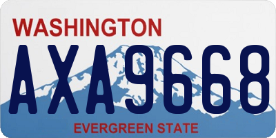 WA license plate AXA9668