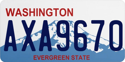 WA license plate AXA9670